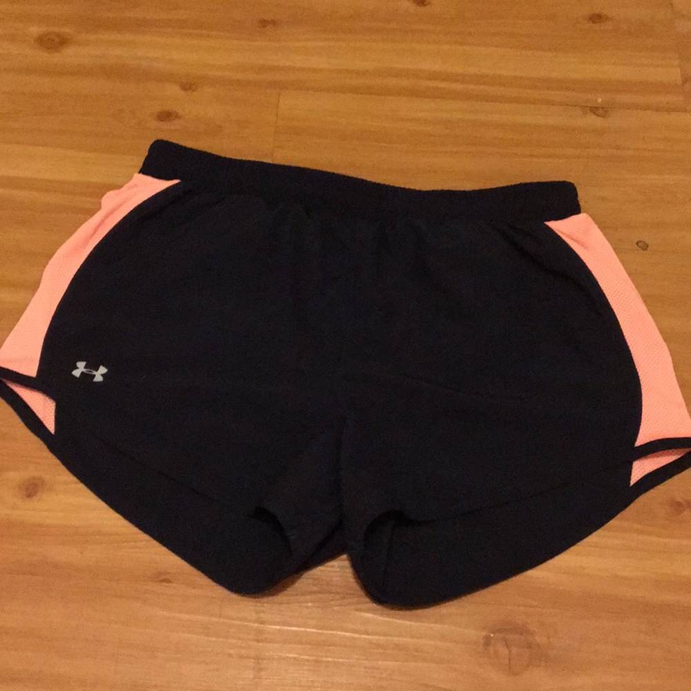Under Armour navy/ peach workout shorts